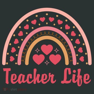 Teacher Life Rainbow Valentines Day Gift Tall Hoodie