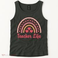 Teacher Life Rainbow Valentines Day Gift Tank Top thumb 2