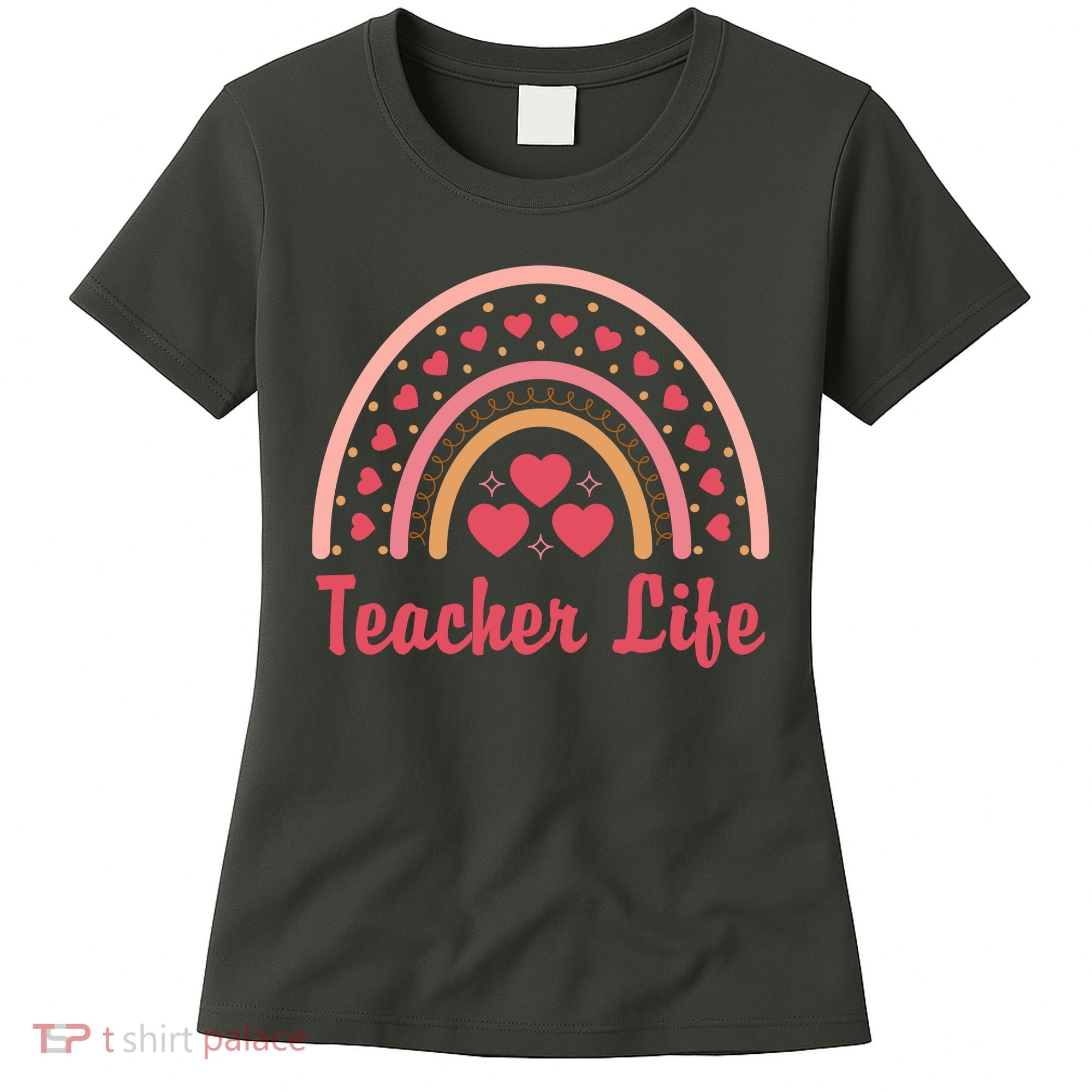 Teacher Life Rainbow Valentines Day Gift Women's T-Shirt