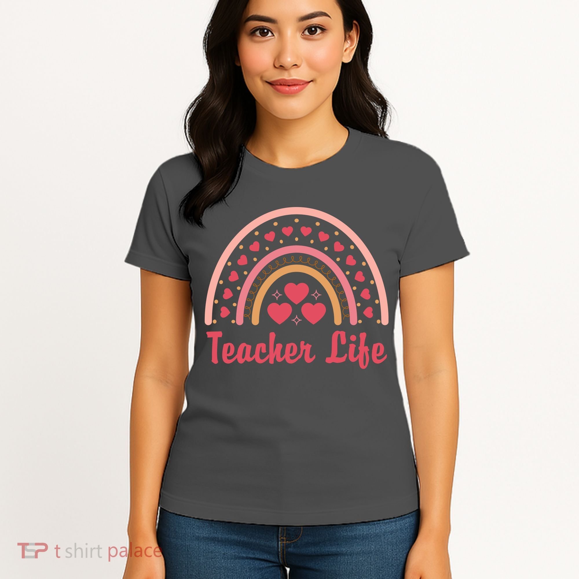 Teacher Life Rainbow Valentines Day Gift Women's T-Shirt