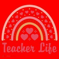 Teacher Life Rainbow Valentines Day Gift Santa Hat thumb 1