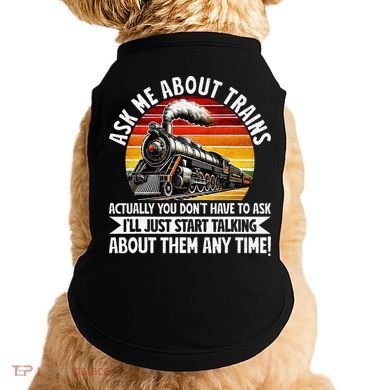 Train Locomotive Railway Conductor Train Engineer Retro Doggie Tank