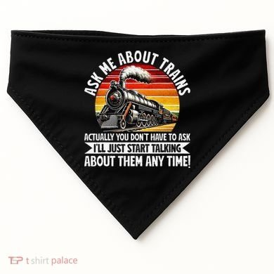 Train Locomotive Railway Conductor Train Engineer Retro USA-Made Doggie Bandana