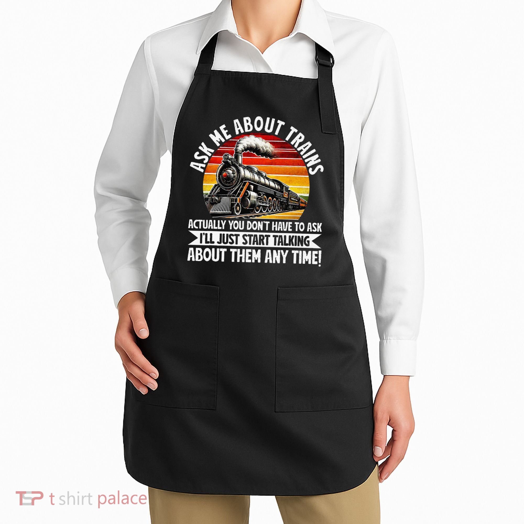 Train Locomotive Railway Conductor Train Engineer Retro Apron