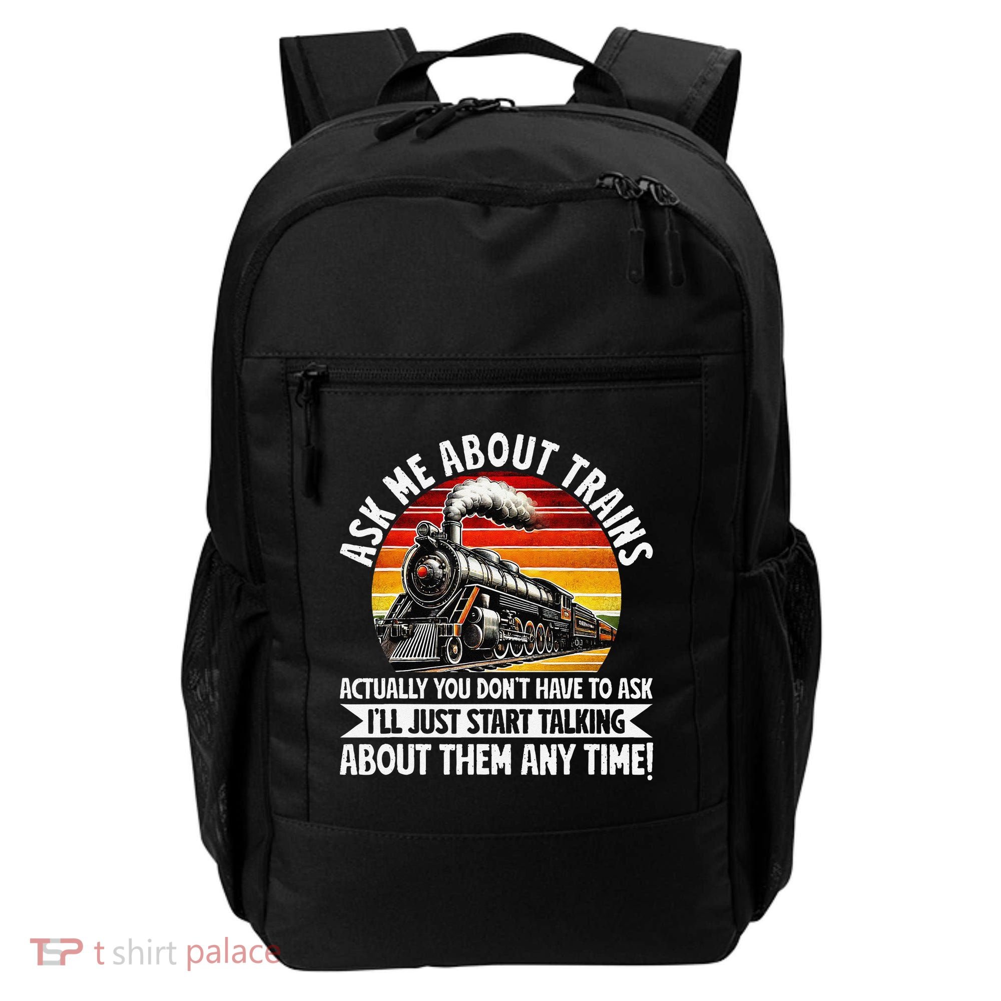 Train Locomotive Railway Conductor Train Engineer Retro Backpack
