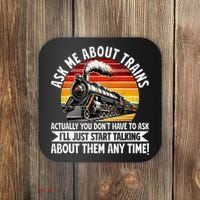 Train Locomotive Railway Conductor Train Engineer Retro Coaster thumb 0