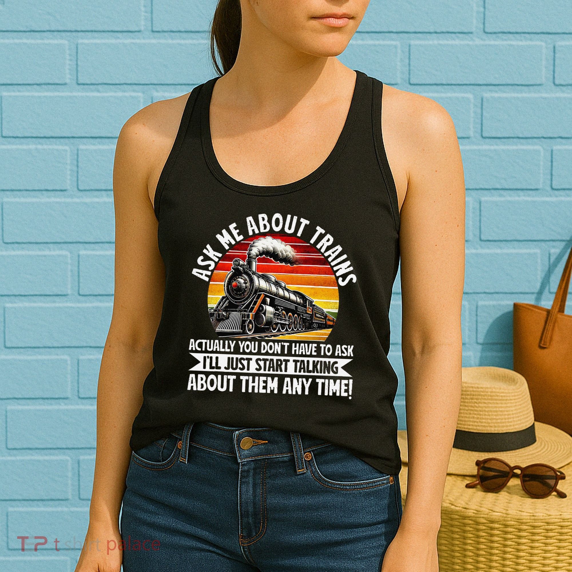 Train Locomotive Railway Conductor Train Engineer Retro Women's Tank Top