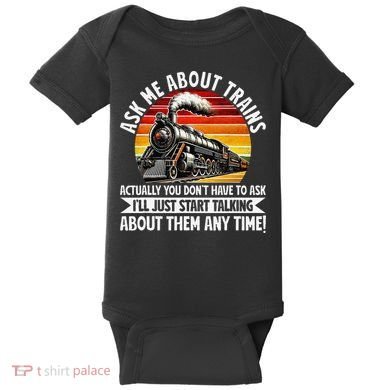 Train Locomotive Railway Conductor Train Engineer Retro Baby Bodysuit
