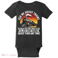 Train Locomotive Railway Conductor Train Engineer Retro Baby Bodysuit thumb 0
