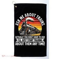 Train Locomotive Railway Conductor Train Engineer Retro Golf Towel thumb 0