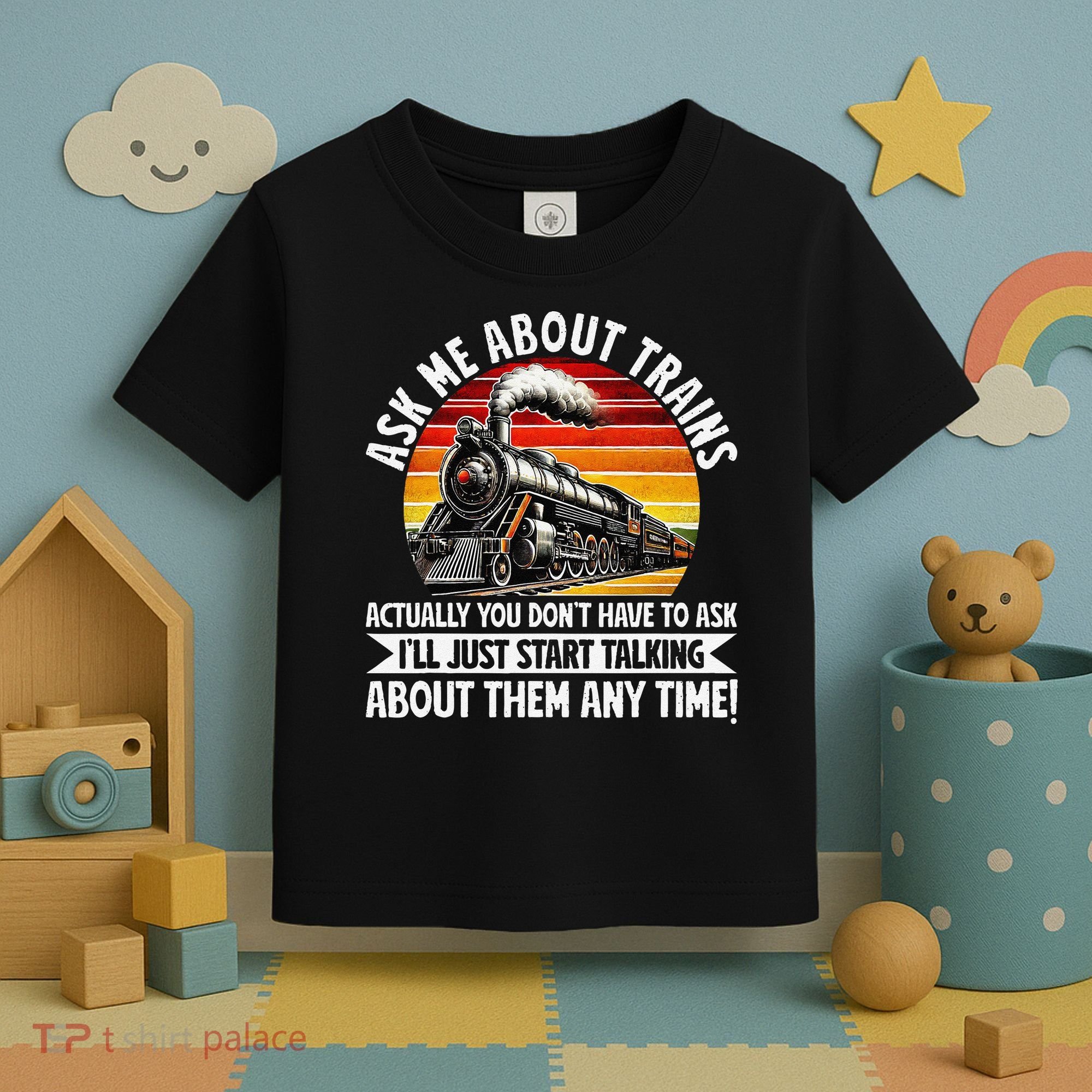 Train Locomotive Railway Conductor Train Engineer Retro Toddler T-Shirt