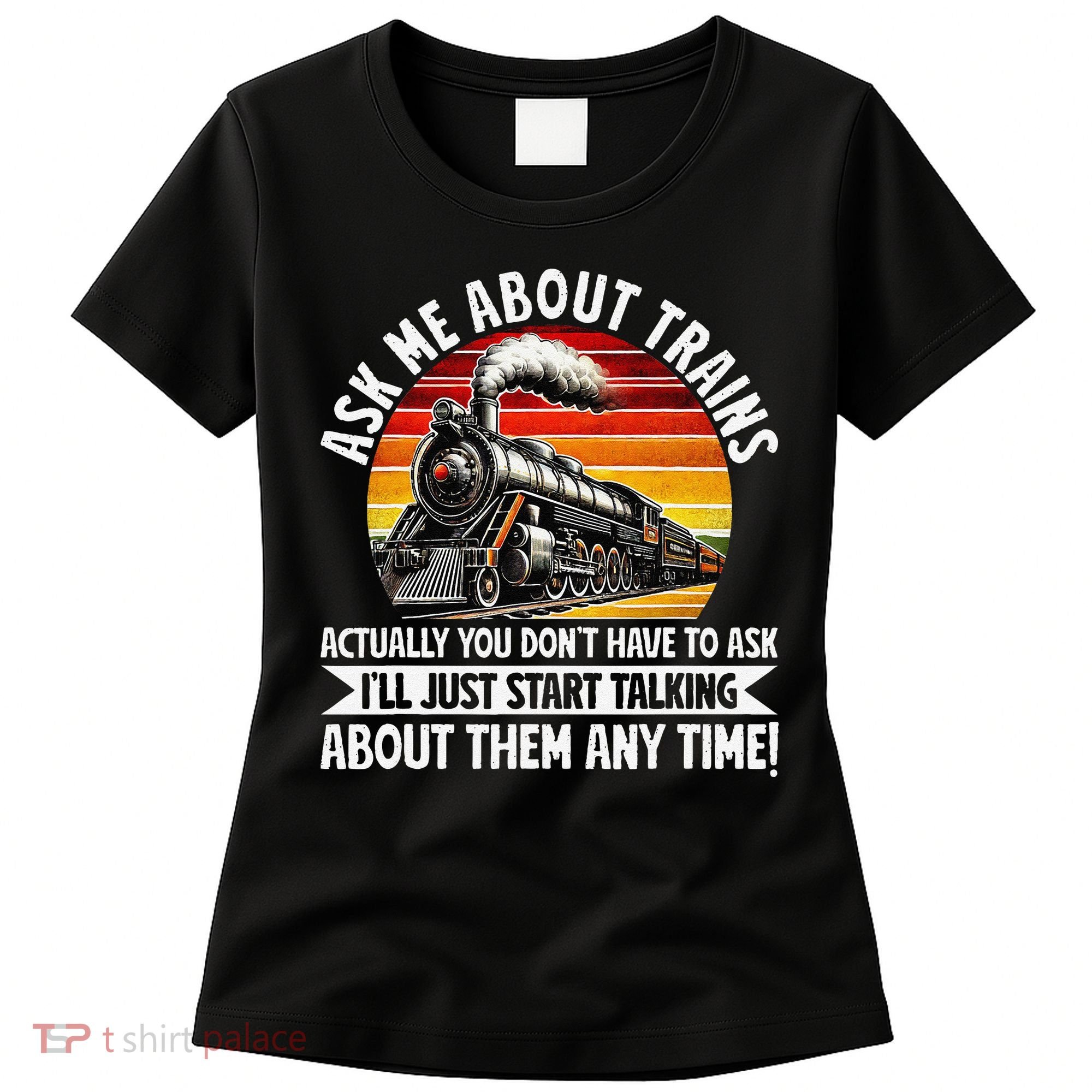 Train Locomotive Railway Conductor Train Engineer Retro Women's T-Shirt