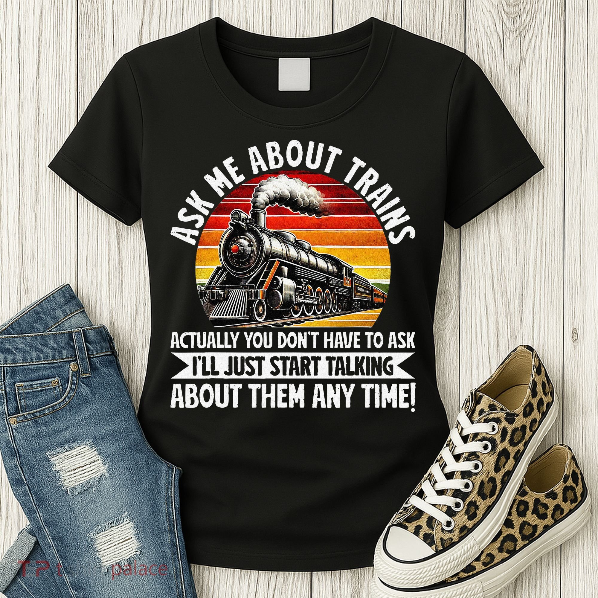 Train Locomotive Railway Conductor Train Engineer Retro Women's T-Shirt