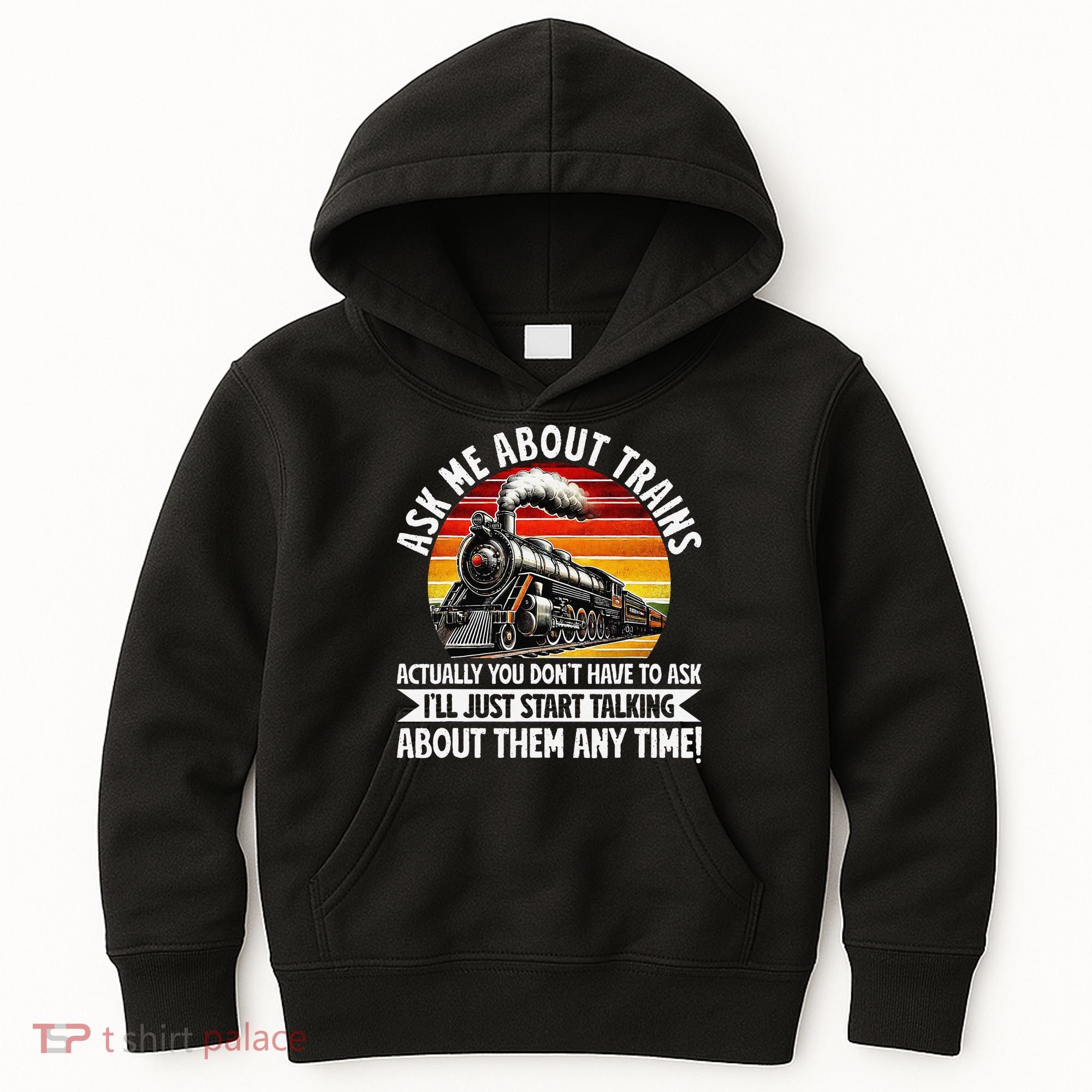 Train Locomotive Railway Conductor Train Engineer Retro Kids Hoodie