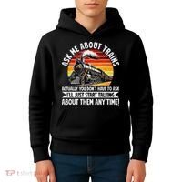 Train Locomotive Railway Conductor Train Engineer Retro Kids Hoodie thumb 4