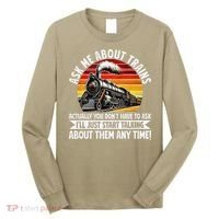 Train Locomotive Railway Conductor Train Engineer Retro Long Sleeve Shirt thumb 0
