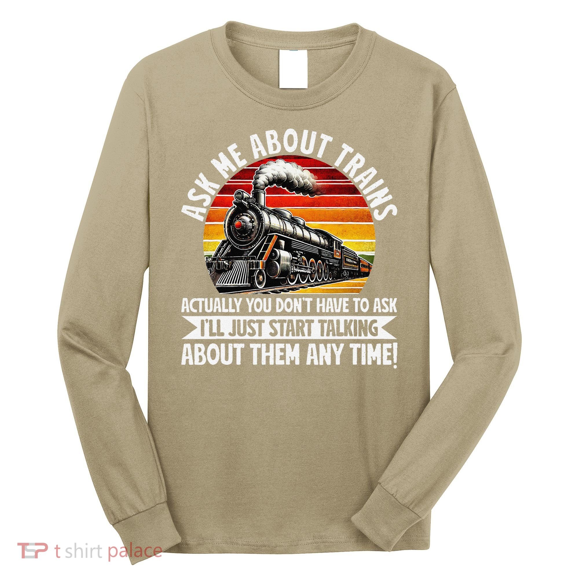 Train Locomotive Railway Conductor Train Engineer Retro Long Sleeve Shirt