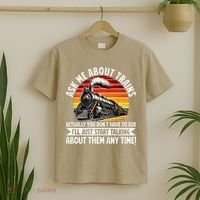 Train Locomotive Railway Conductor Train Engineer Retro T-Shirt thumb 2