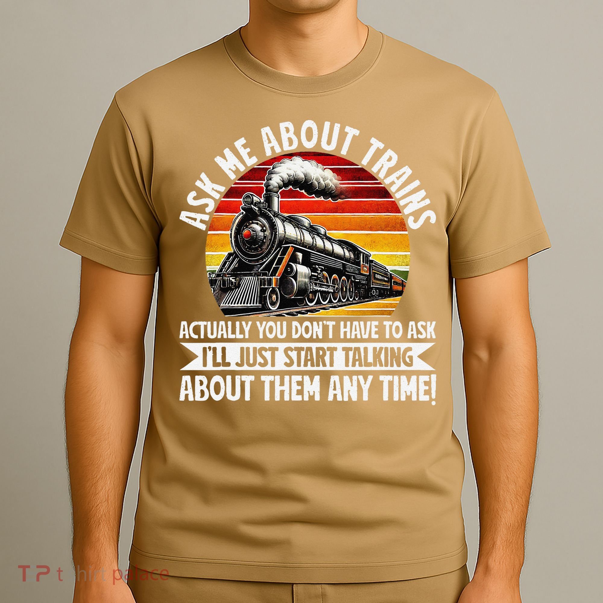 Train Locomotive Railway Conductor Train Engineer Retro T-Shirt