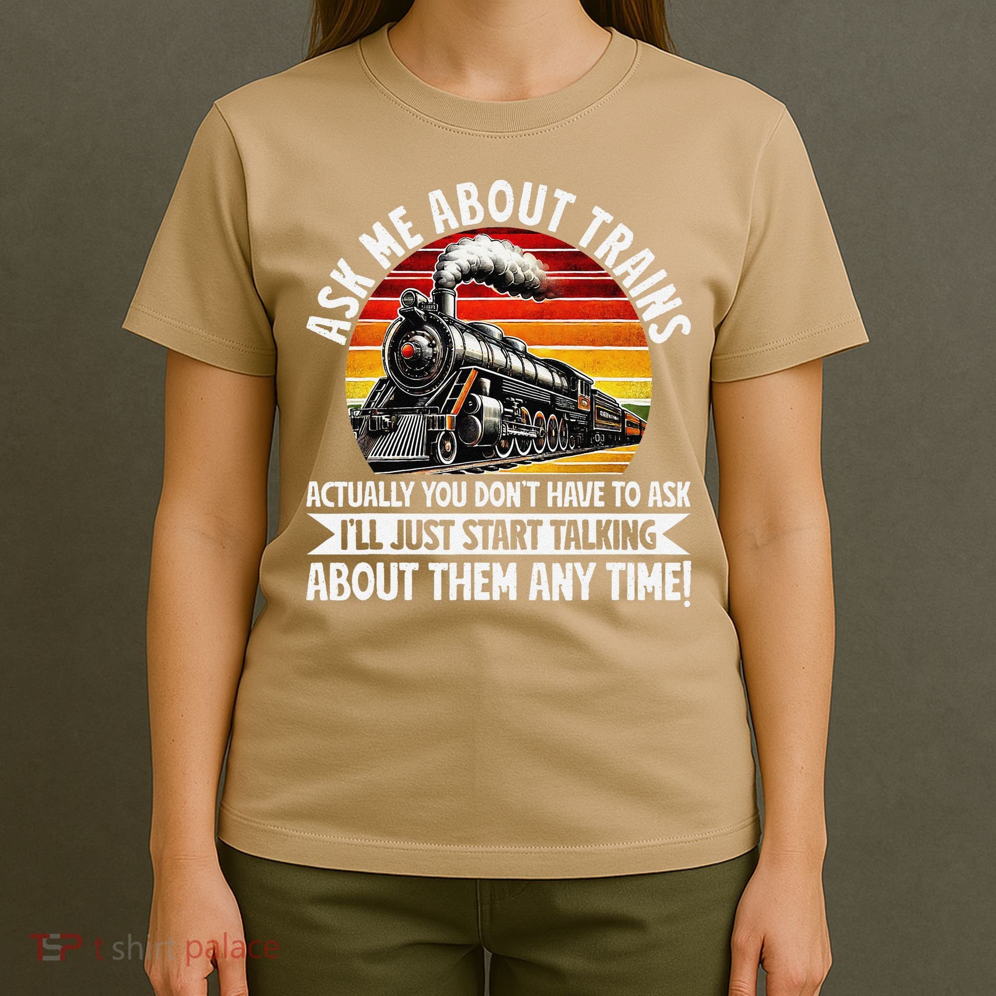 Train Locomotive Railway Conductor Train Engineer Retro T-Shirt