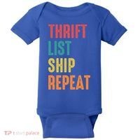 Thrift List Ship Repeat Funny Sourcing Reseller Gift Baby Bodysuit thumb 0