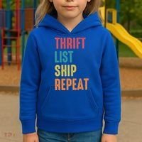 Thrift List Ship Repeat Funny Sourcing Reseller Gift Kids Hoodie thumb 3