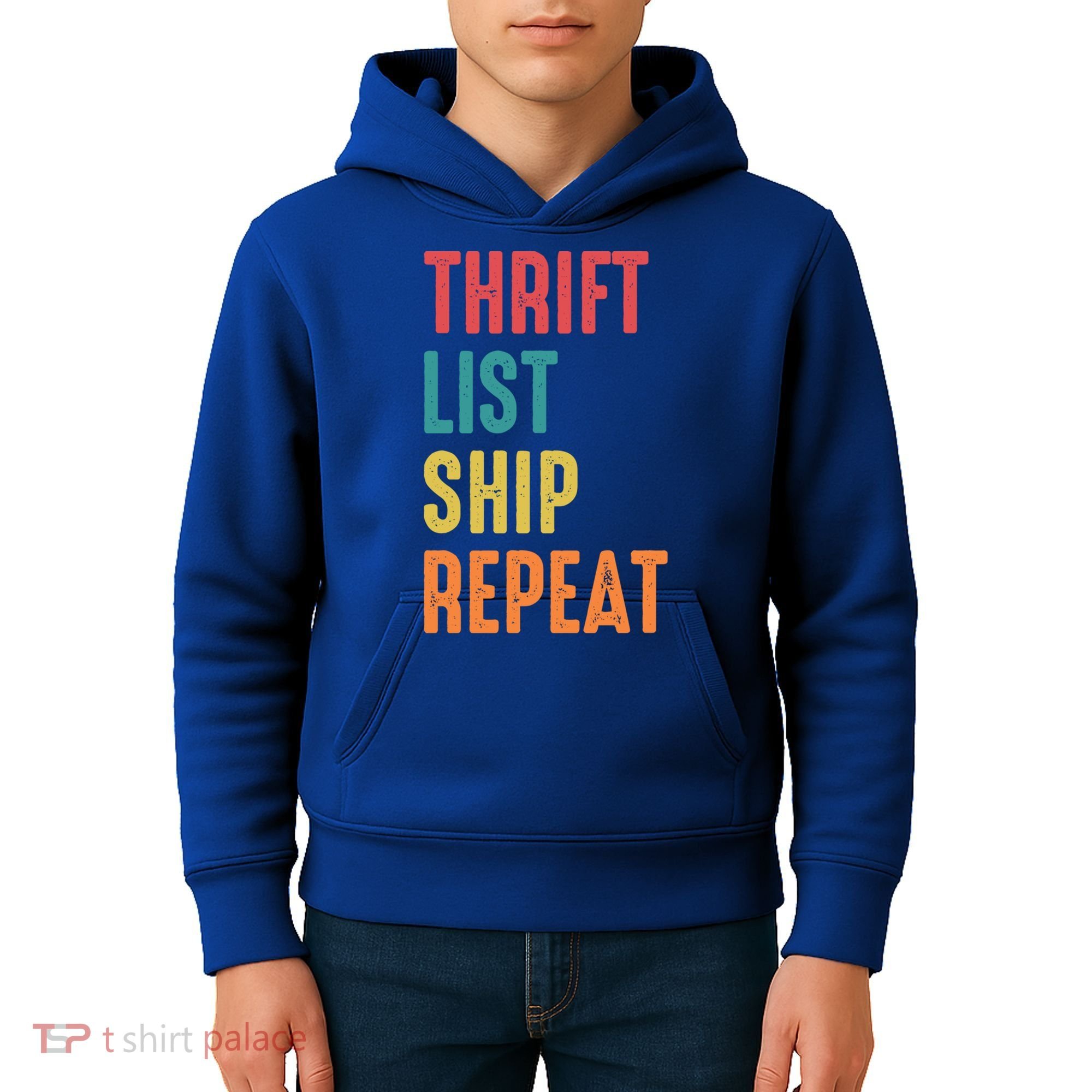 Thrift List Ship Repeat Funny Sourcing Reseller Gift Kids Hoodie