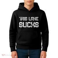 This Lake Sucks Funny Fishing Kids Hoodie thumb 4