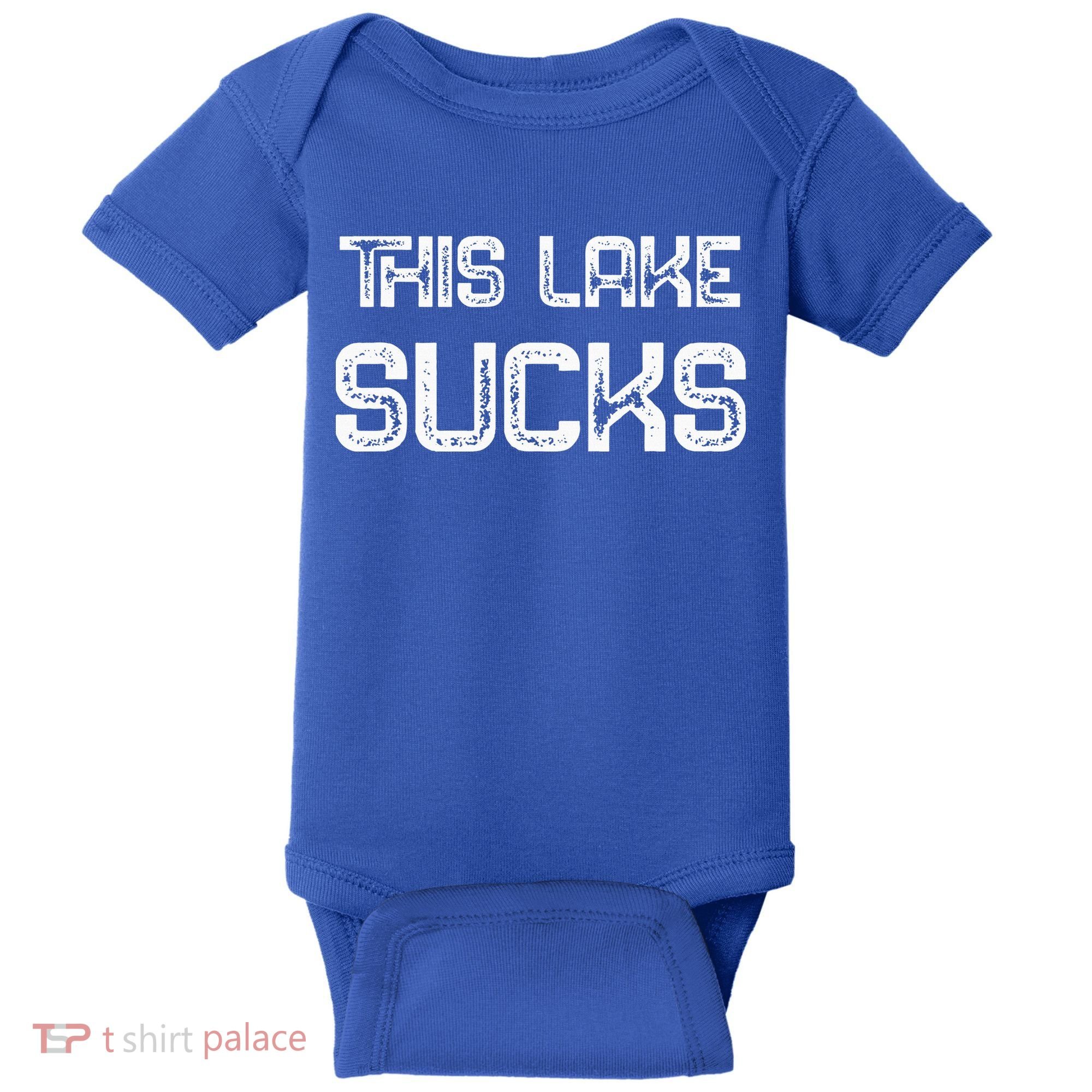 This Lake Sucks Funny Fishing Baby Bodysuit