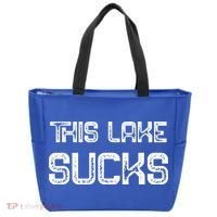 This Lake Sucks Funny Fishing Tote Bag thumb 0