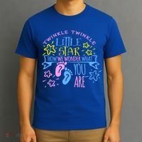 Twinkle Little Star How We Wonder What You Are Gender Reveal Gift T-Shirt thumb 3