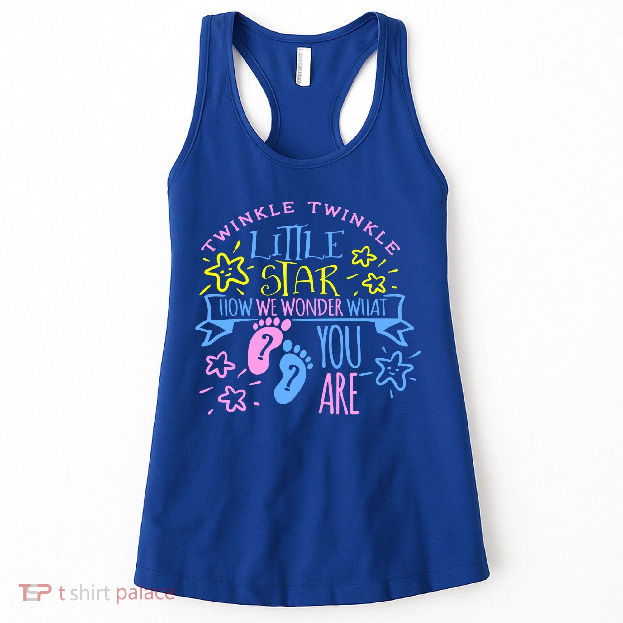 Twinkle Little Star How We Wonder What You Are Gender Reveal Gift Women's Tank Top