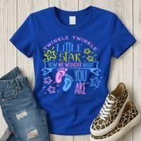 Twinkle Little Star How We Wonder What You Are Gender Reveal Gift Women's T-Shirt thumb 3