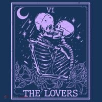 The Lovers Skeleton Tarot Card VI Vintage Halloween Long Sleeve Shirt thumb 2