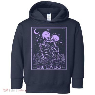 The Lovers Skeleton Tarot Card VI Vintage Halloween Toddler Hoodie