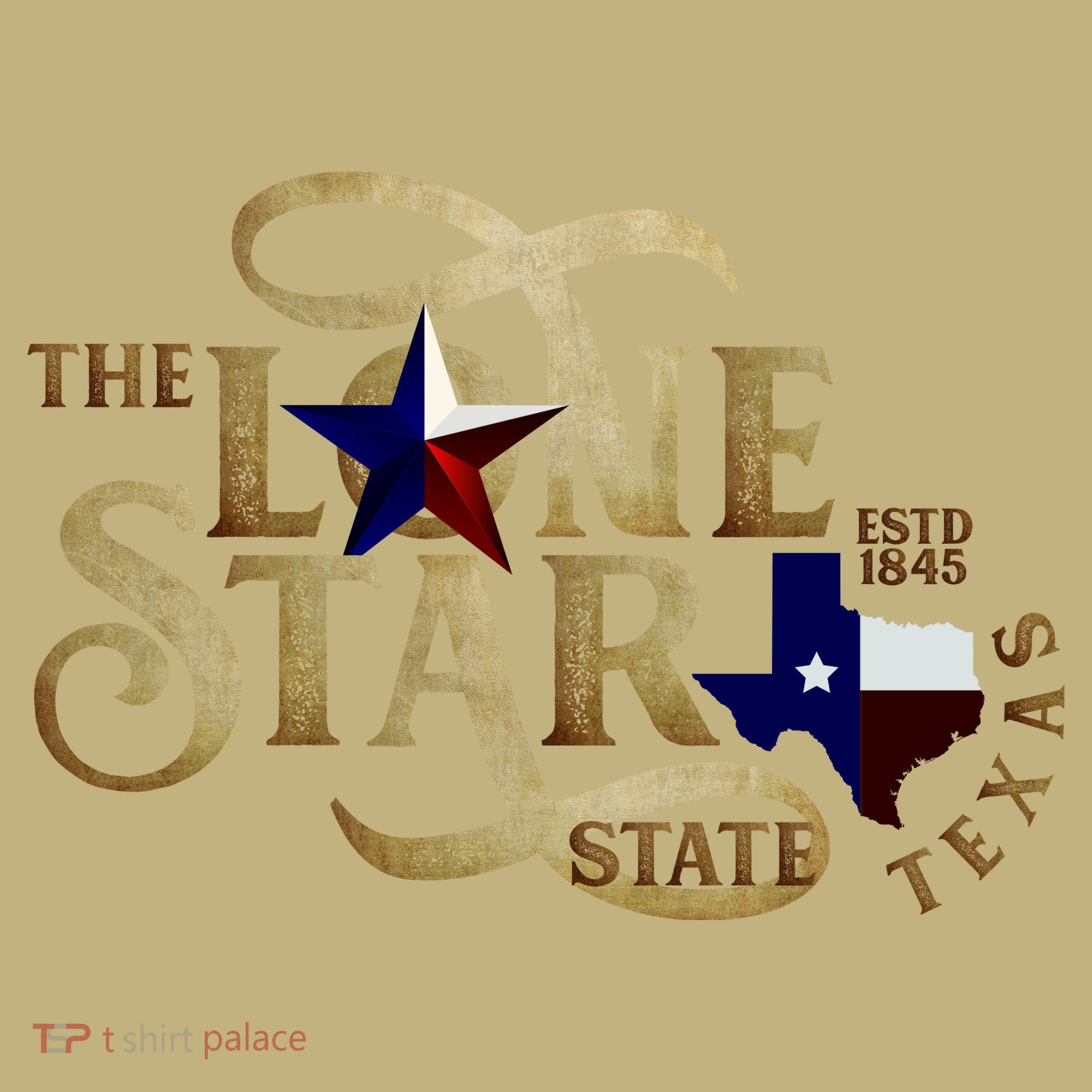 The Lone Star State Texas Logo Button