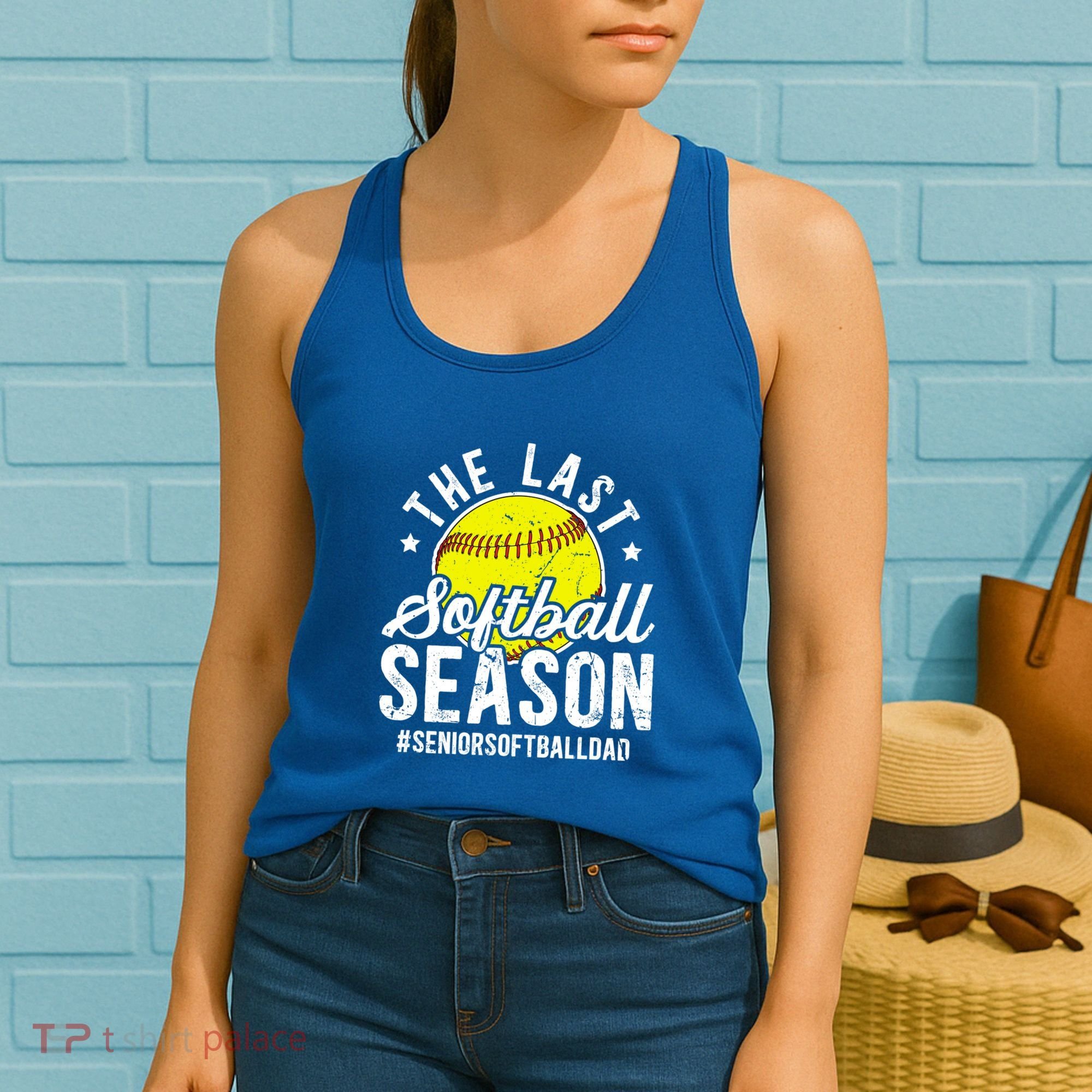 The Last Softball Season Softball Senior Dad 2026 Gift Women's Tank Top