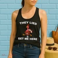 They Lied To Get Me Here Funny Thanksgiving Turkey Trot Women's Tank Top thumb 2