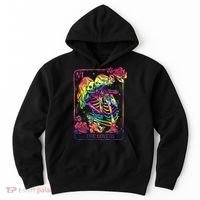 The Lovers Tarot Card Goth Tie Dye Kissing Lesbian Skeletons Hoodie thumb 0