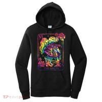 The Lovers Tarot Card Goth Tie Dye Kissing Lesbian Skeletons Women's Hoodie thumb 0