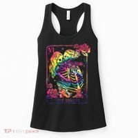 The Lovers Tarot Card Goth Tie Dye Kissing Lesbian Skeletons Women's Tank Top thumb 0