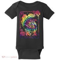 The Lovers Tarot Card Goth Tie Dye Kissing Lesbian Skeletons Baby Bodysuit thumb 0