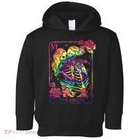 The Lovers Tarot Card Goth Tie Dye Kissing Lesbian Skeletons Toddler Hoodie thumb 0