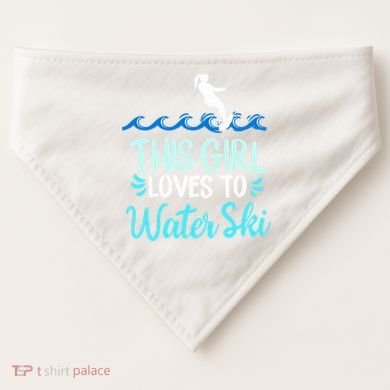 This Loves To Water Ski Meaningful Gift USA-Made Doggie Bandana