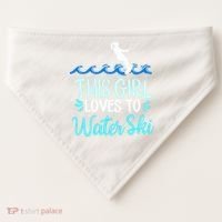 This Loves To Water Ski Meaningful Gift USA-Made Doggie Bandana thumb 0