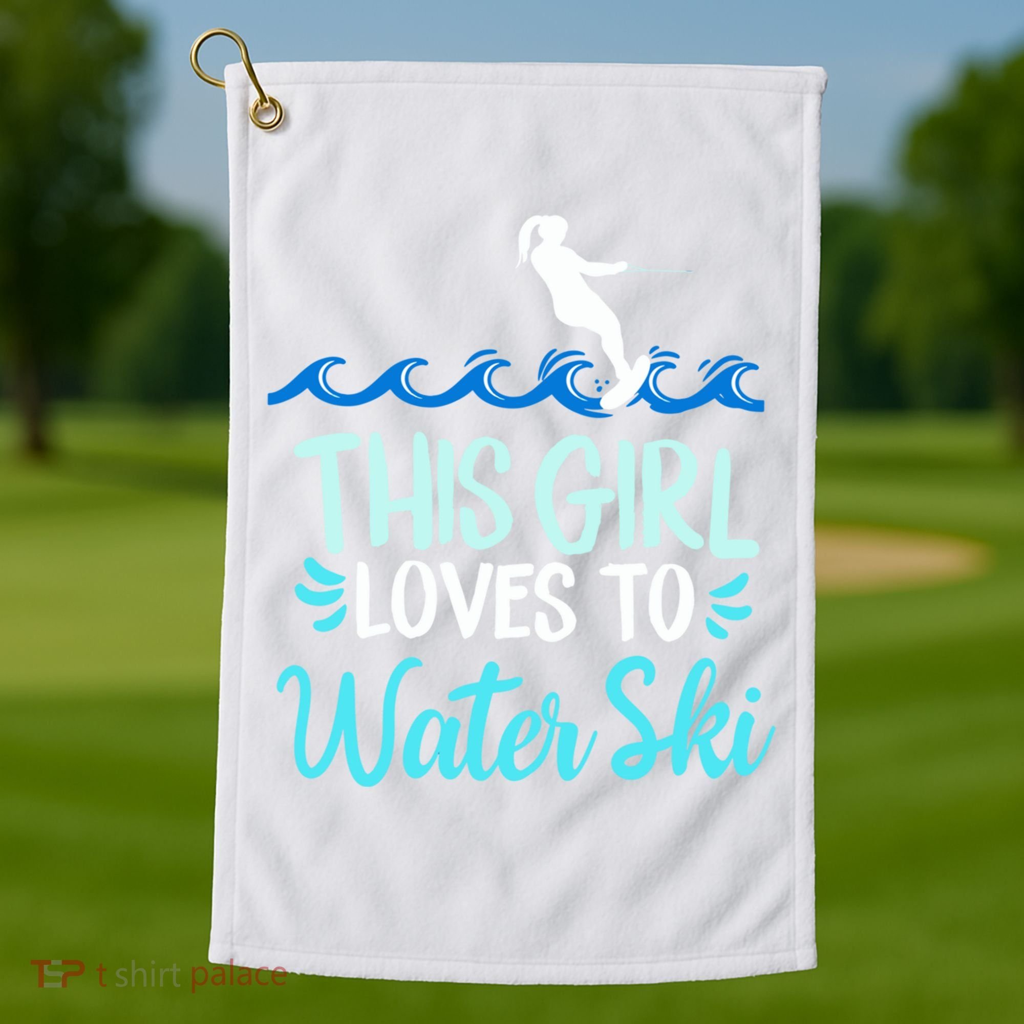 This Loves To Water Ski Meaningful Gift Golf Towel