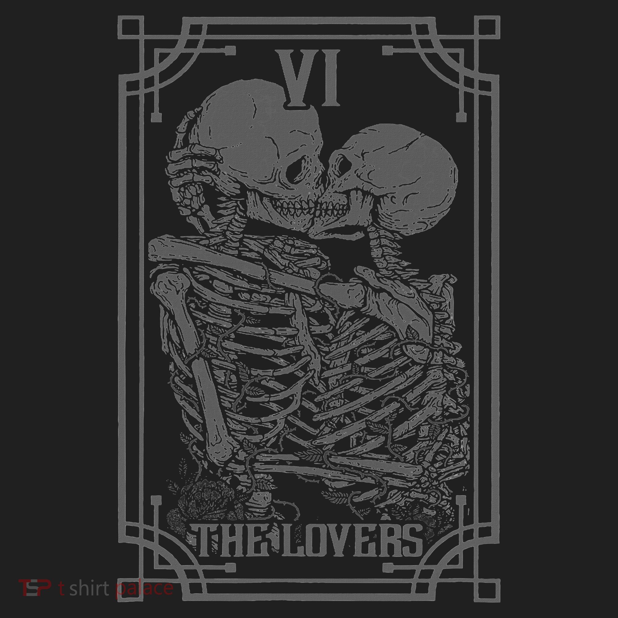 The Lovers Tarot Card Goth Skull Halloween Gothic Occult Women's Sweatshirt