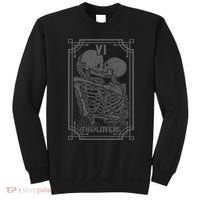 The Lovers Tarot Card Goth Skull Halloween Gothic Occult Sweatshirt thumb 0