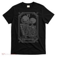 The Lovers Tarot Card Goth Skull Halloween Gothic Occult T-Shirt thumb 0