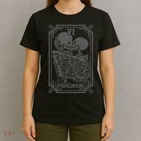 The Lovers Tarot Card Goth Skull Halloween Gothic Occult T-Shirt thumb 4